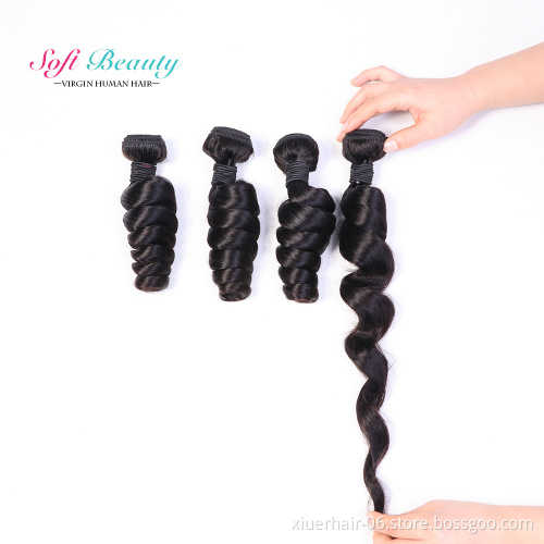 Soft Beauty Free Sample Mink Brazilian 3 Bundles Vendor Extension 100% Human Double Drawn Cuticle Aligned Virgin Hair